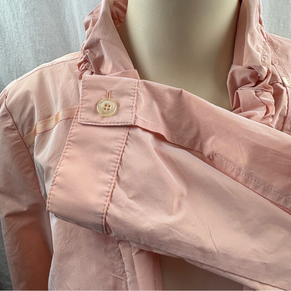 Carole Richard Peach Ruffled Jacket With Bow Tied Back 38 - Picture 8 of 11